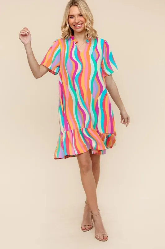 Tiered Woven Ruffle Hem Dress, image 9