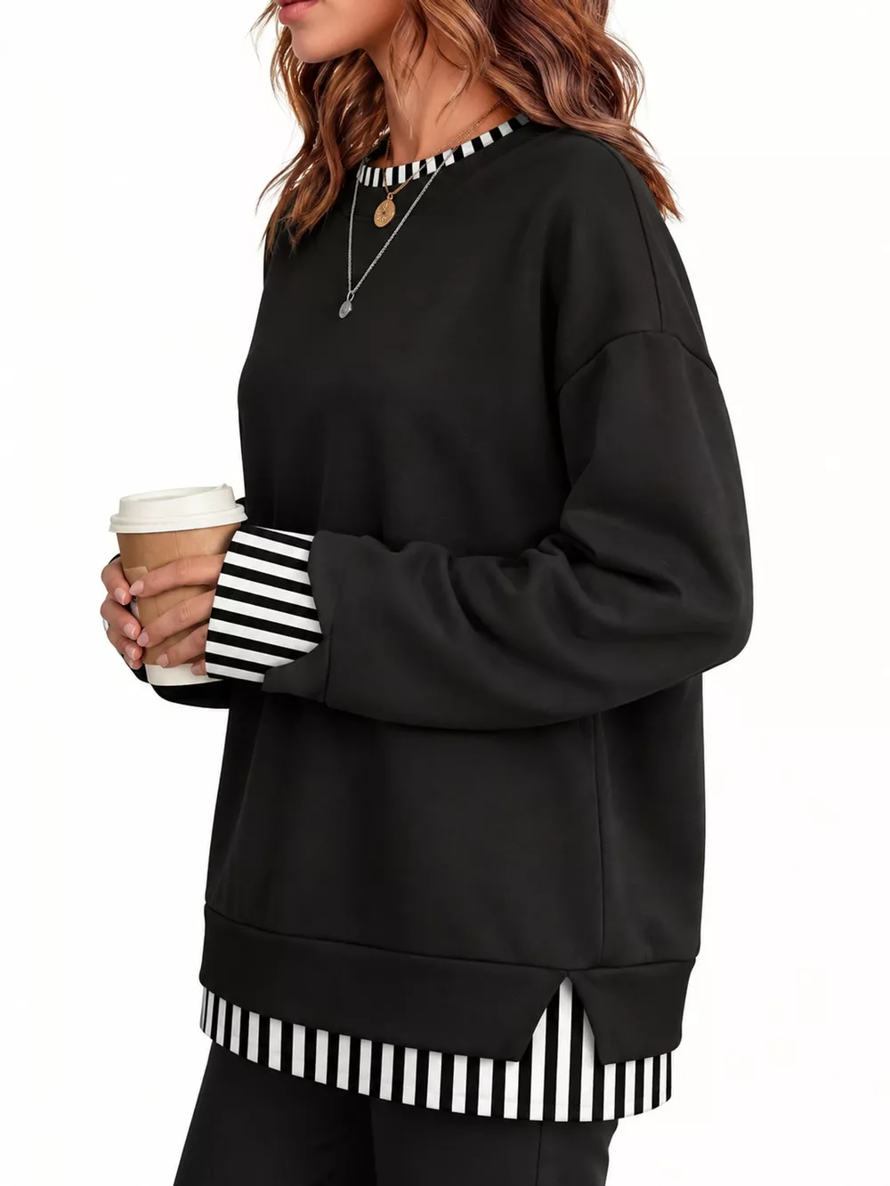 Full Size Layered Look Crew Neck Sweatshirt Plus Size, image 29