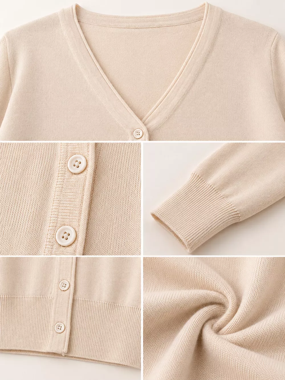Classic V-Neck Button-Down Knit Cardigan, image 17
