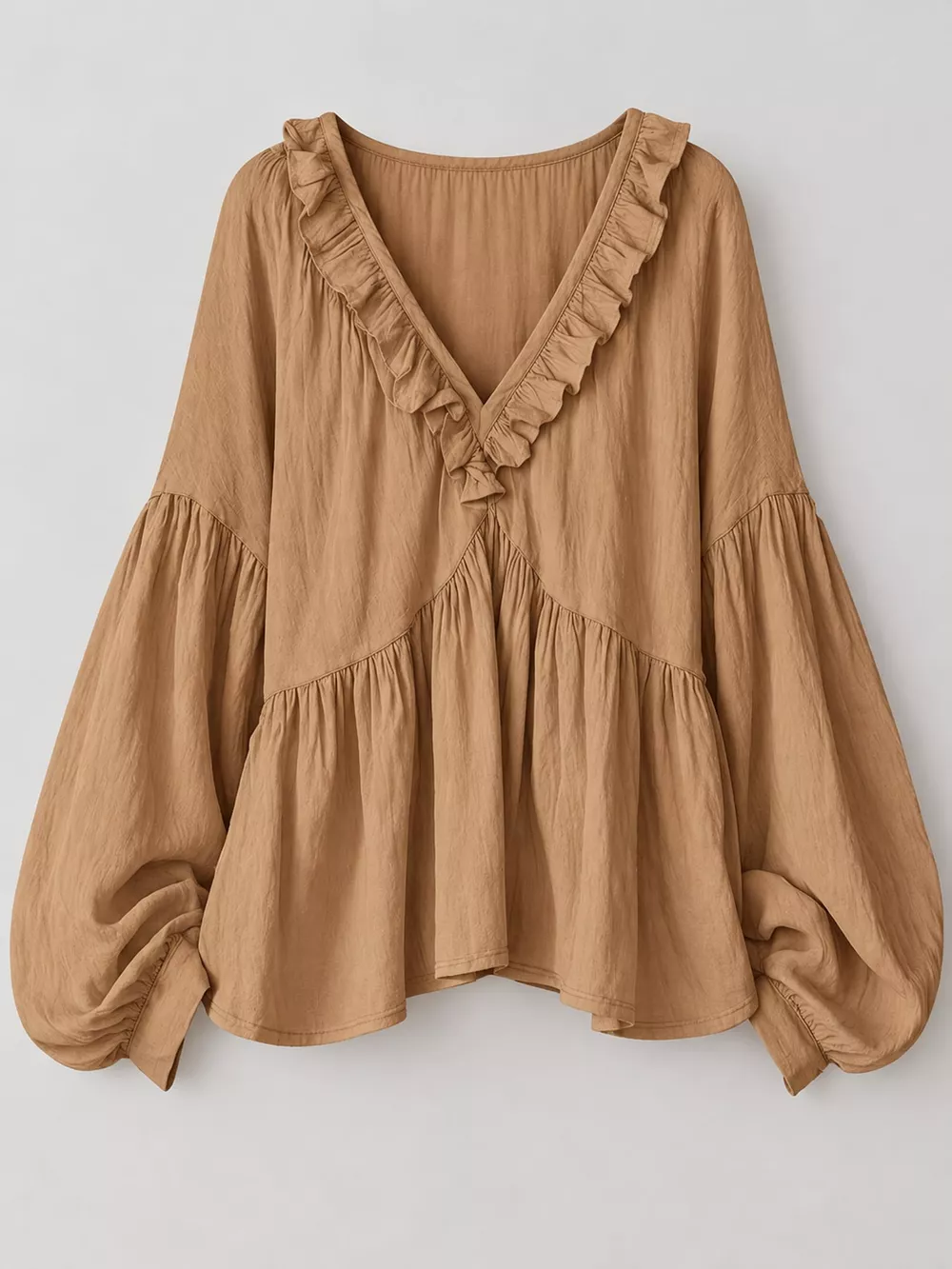 Ruffled V-Neck Blouse, image 18
