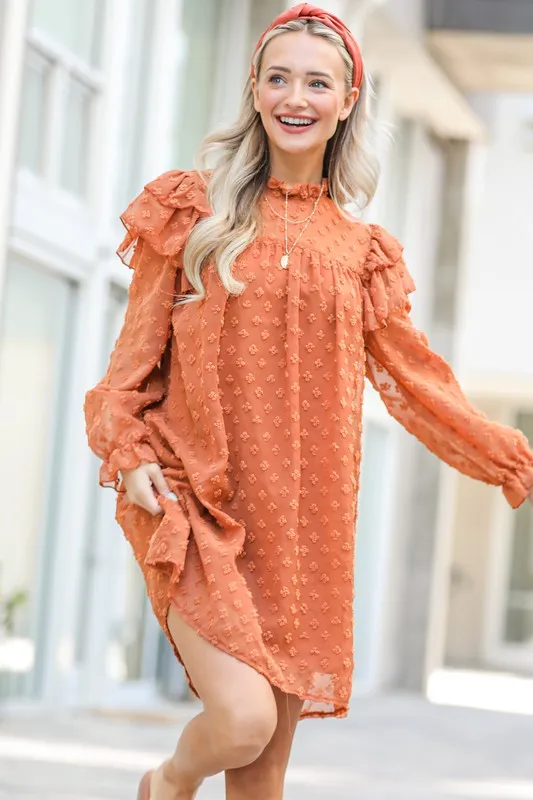 Lovely Ruffle Shoulder with Textured Woven Dress, image 10