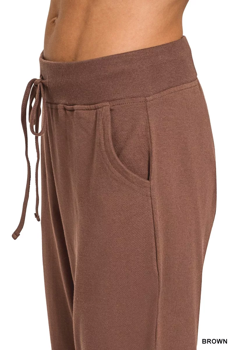 Drawstring Cotton Joggers with Pockets, image 4