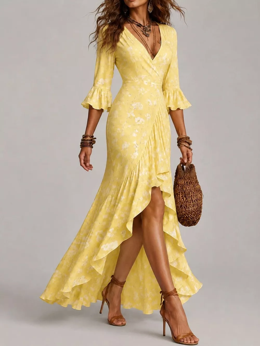 High-Low Ruffled Maxi Dress, image 7