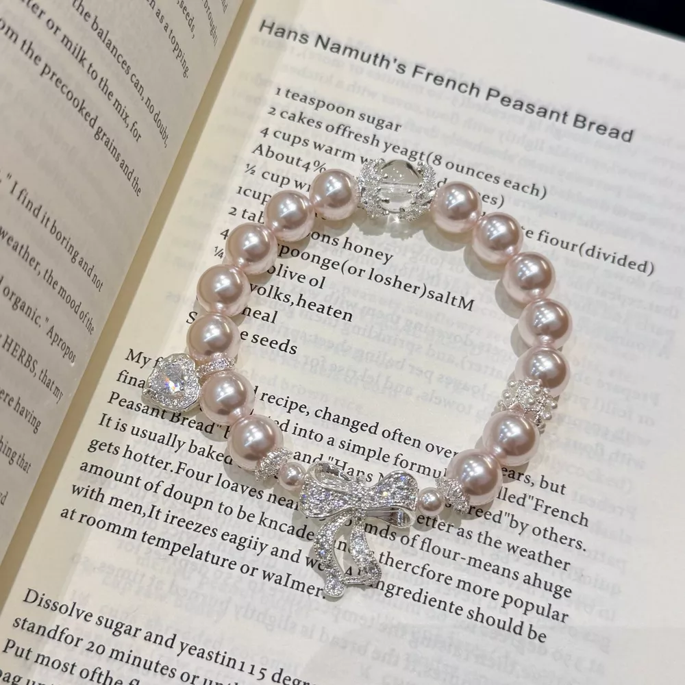 Pearl Bracelet with Bow Charm, image 5