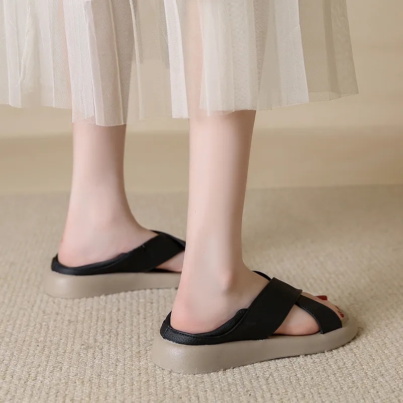 Crossover Platform Comfort Sandals, image 2