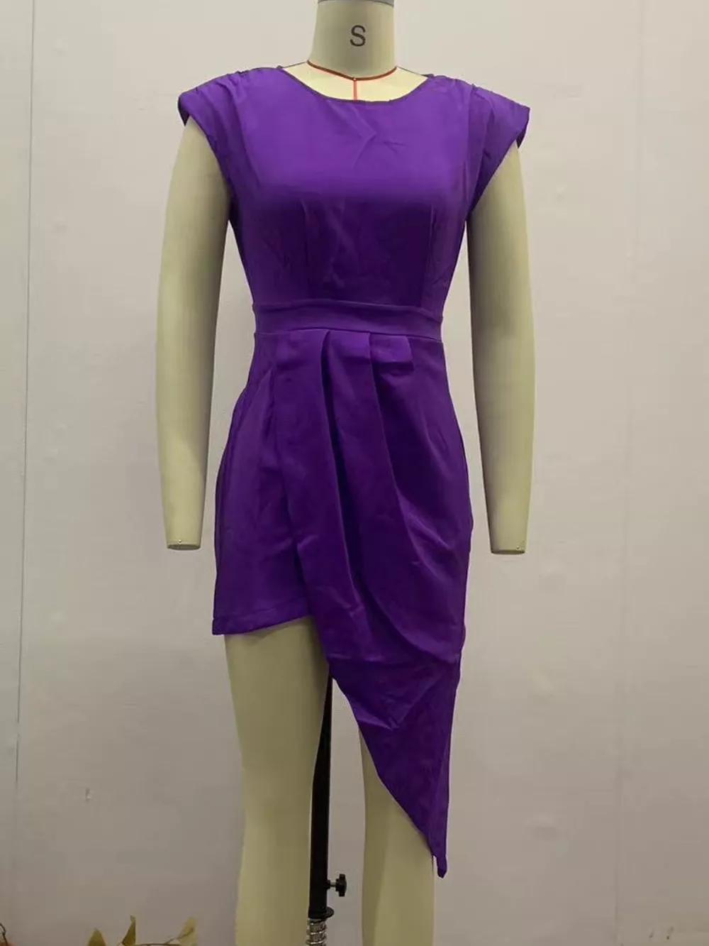 Full Size Elegant Asymmetrical Backless Pleated Dress Plus Size, image 14