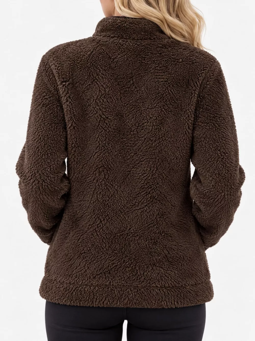 Full Size Fleece Zip-Up Jacket with Contrast Trim Plus Size, image 24
