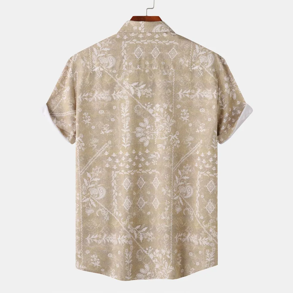 Men's Printed Short Sleeve Button-Up Shirt, image 3