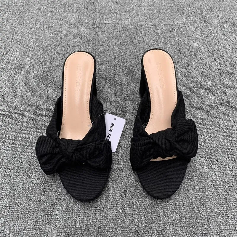 Bow Knot Block Heel Sandals, image 2