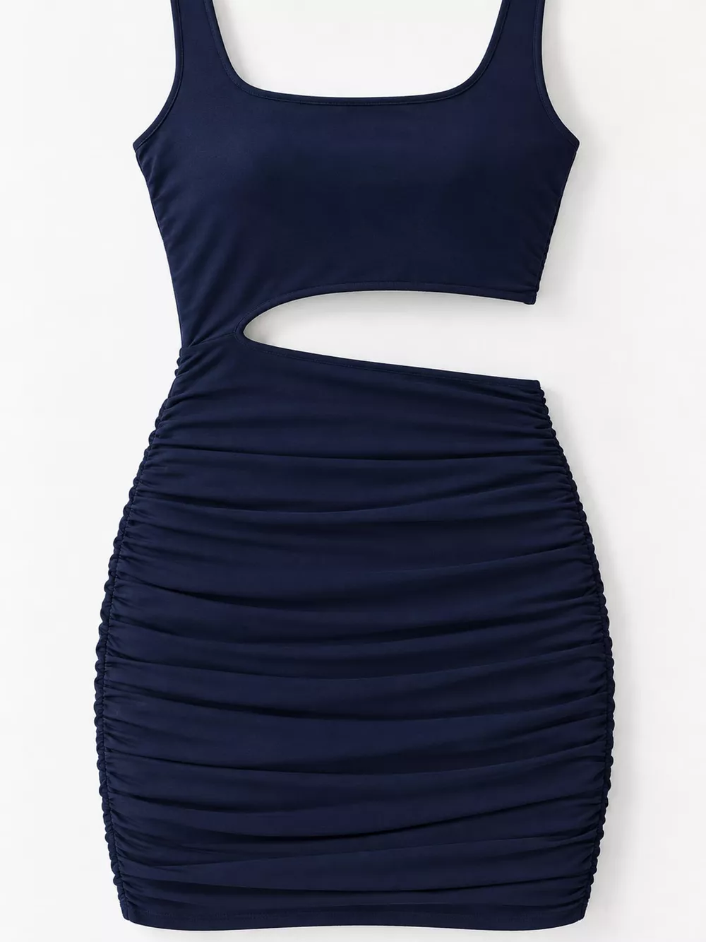 One-Shoulder Cutout Ruched Bodycon Mini Dress, image 52