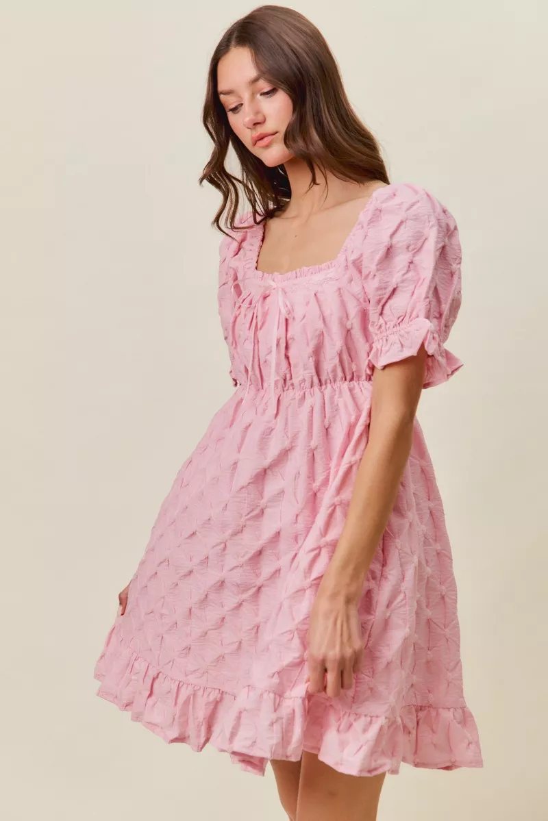 Texture Woven Ruching On Bust Mini Dress, image 13