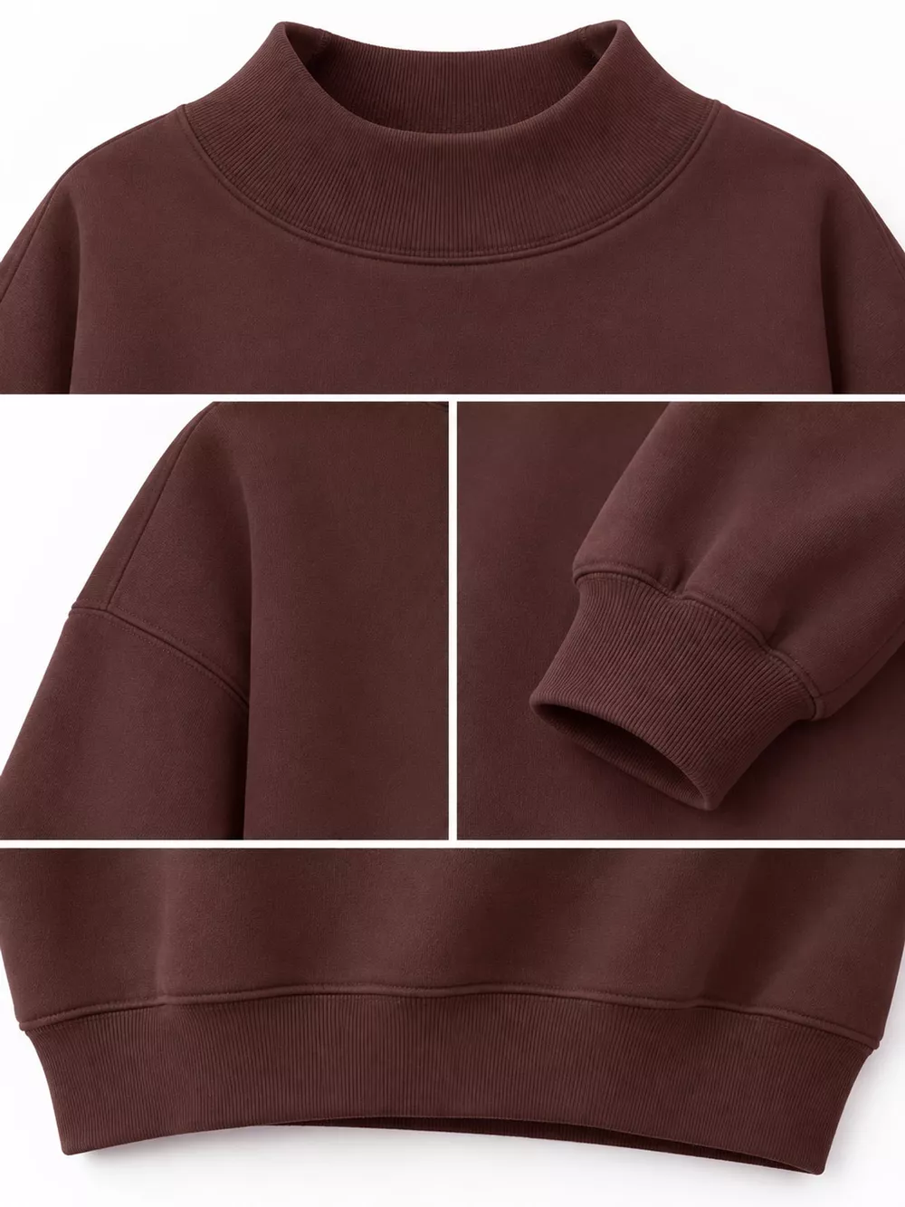 Oversized Mock Neck Long Sleeve Sweatshirt, image 45