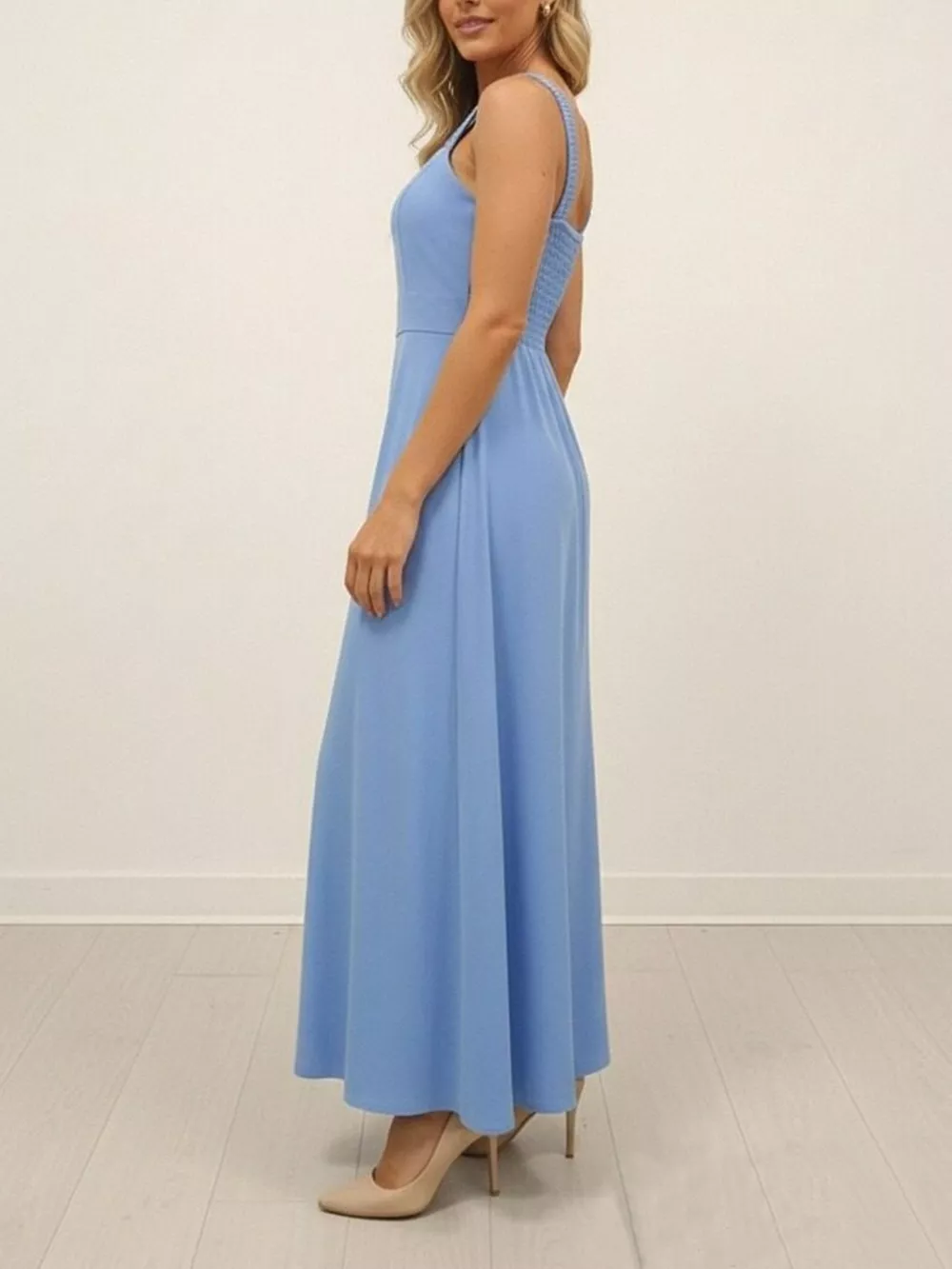 Slit Wide Strap Maxi Dress, image 2