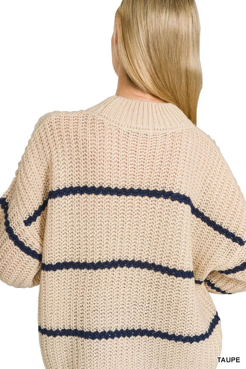 Zenana Oversize Striped Sweater, image 5