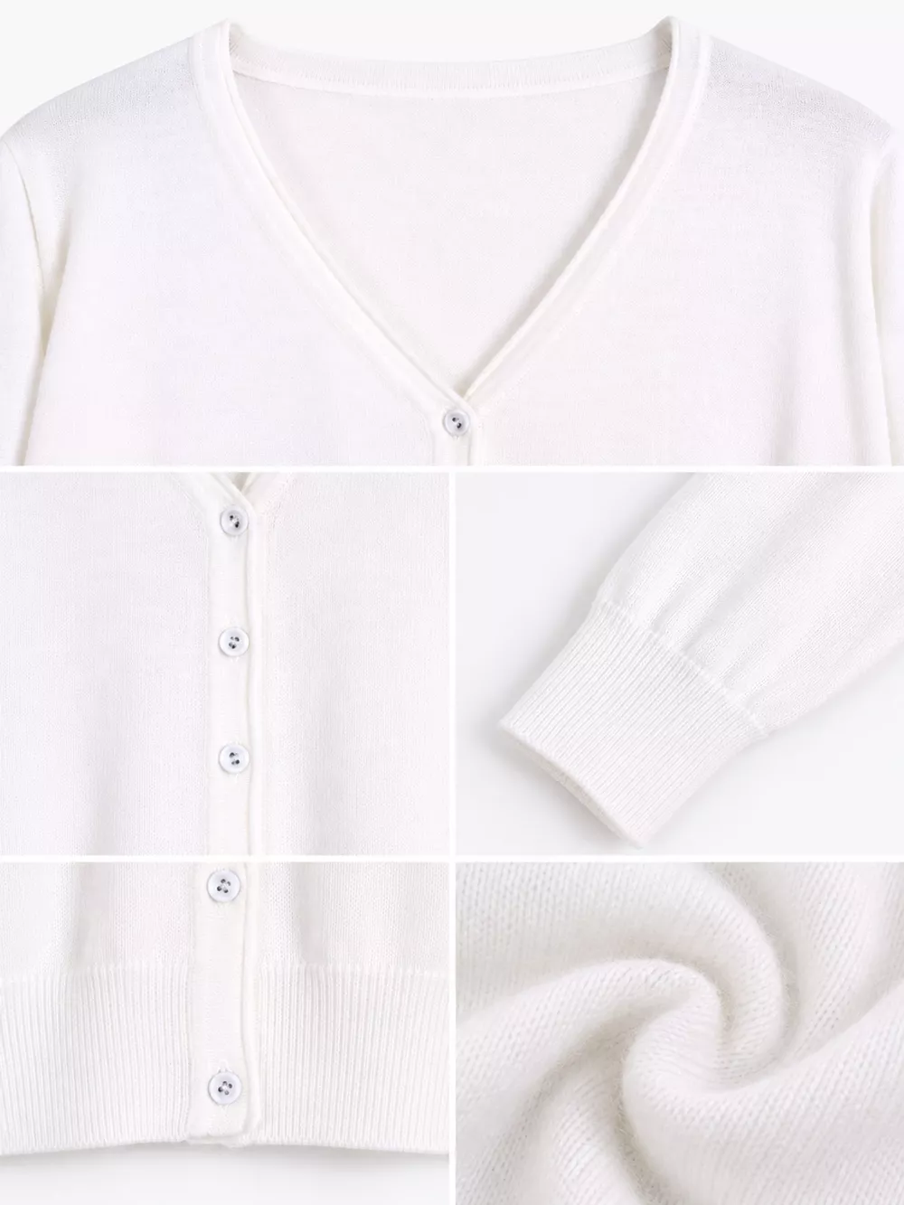 Classic V-Neck Button-Down Knit Cardigan, image 6