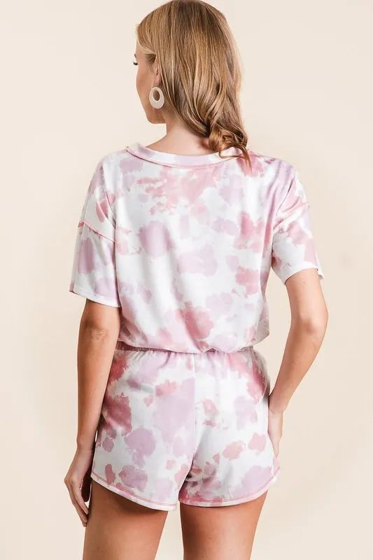 Tie Dye Print Terry Shorts With Side Pockets, image 14