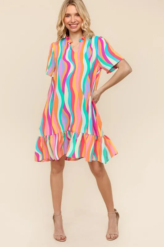 Tiered Woven Ruffle Hem Dress