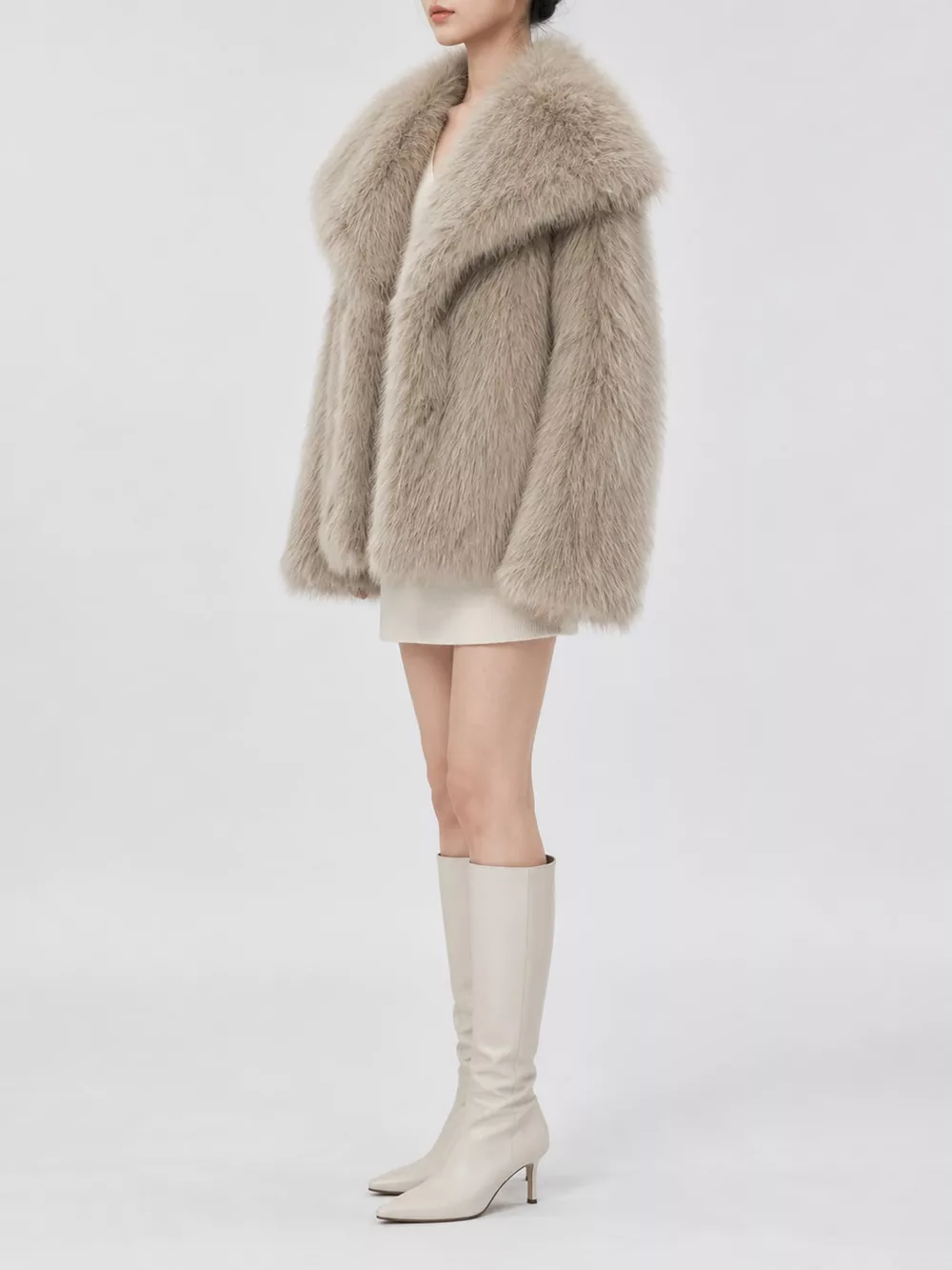 Fox Fur Collar Winter Outerwear, image 61