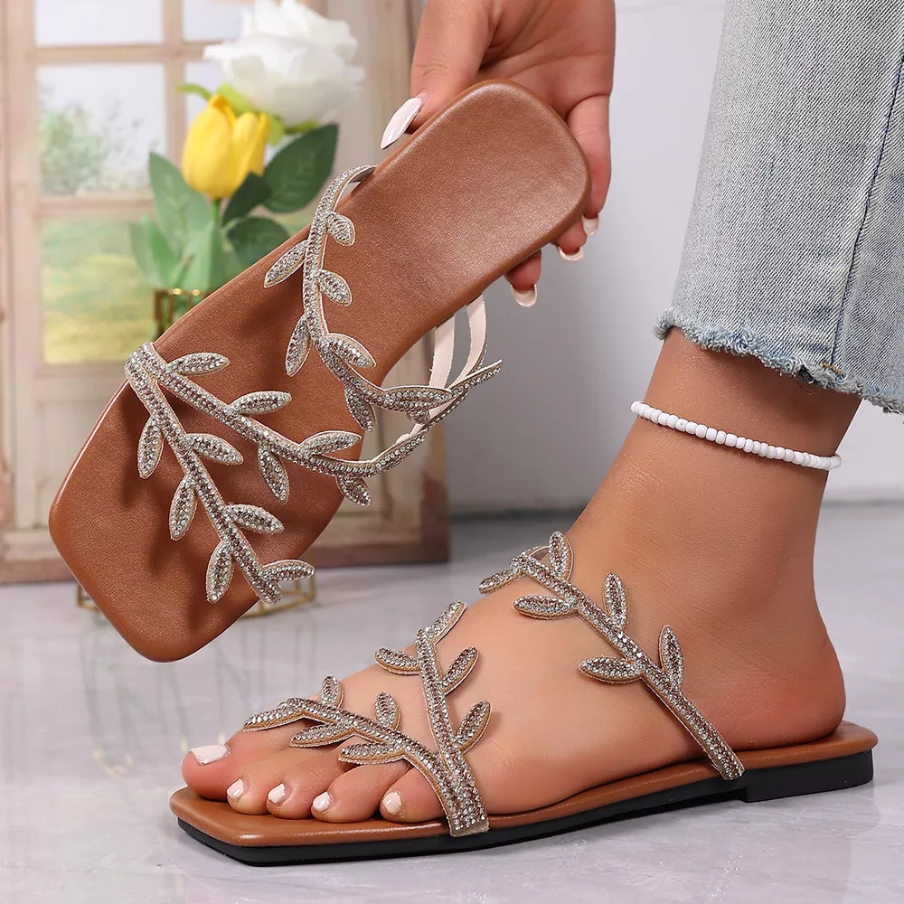 Open Toe Rhinestone Sandals, image 6