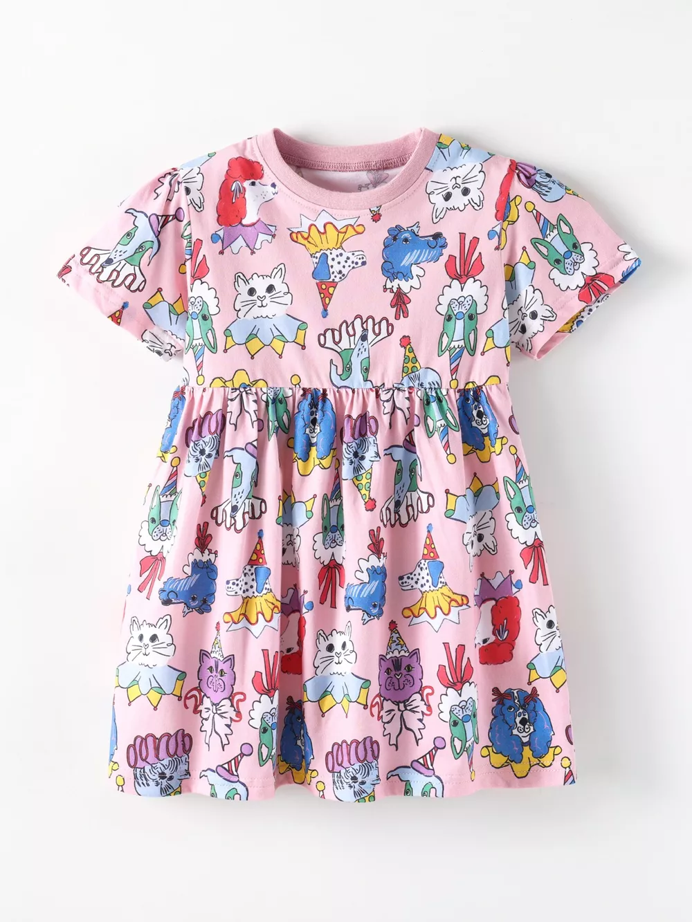 Children's Cartoon Print Short Sleeve Dress, image 2