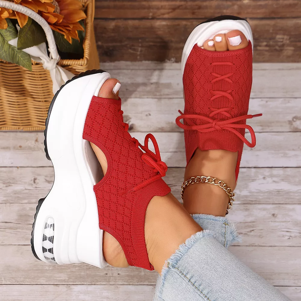 Peep Toe Wedge Sandals, image 12