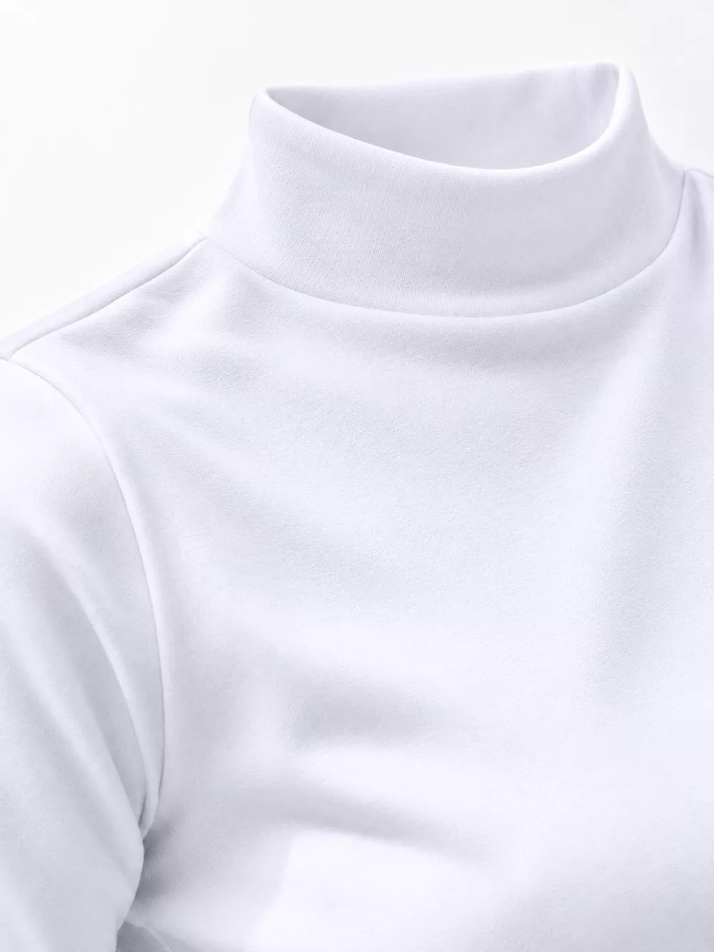 Full Size Slim-Fit Mock Neck Long Sleeve Basic T-Shirt Plus Size, image 5