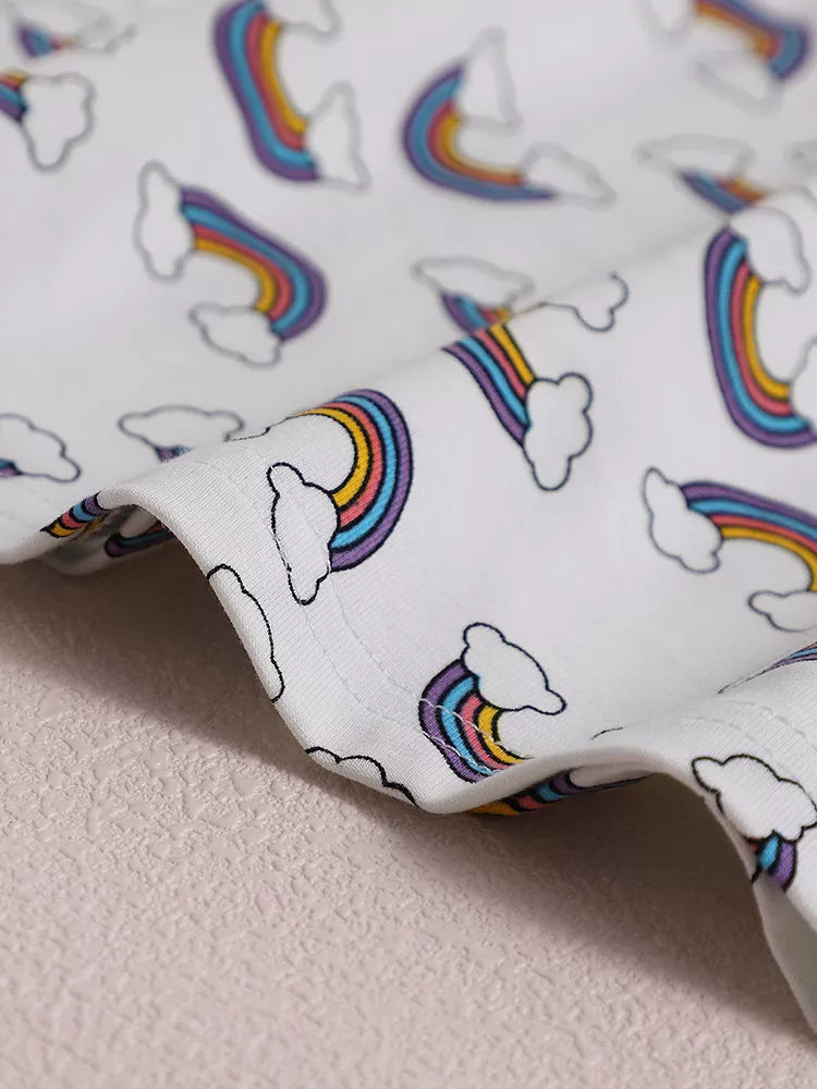 Children's Rainbow Print Ruffle Sleeve Dress, image 4