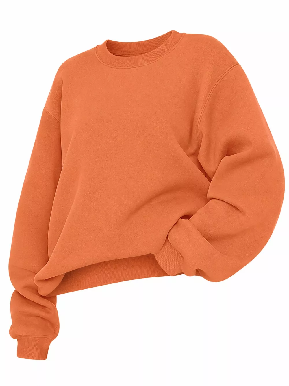 Full Size Solid Color Long Sleeve Sweatshirt Plus Size, image 37