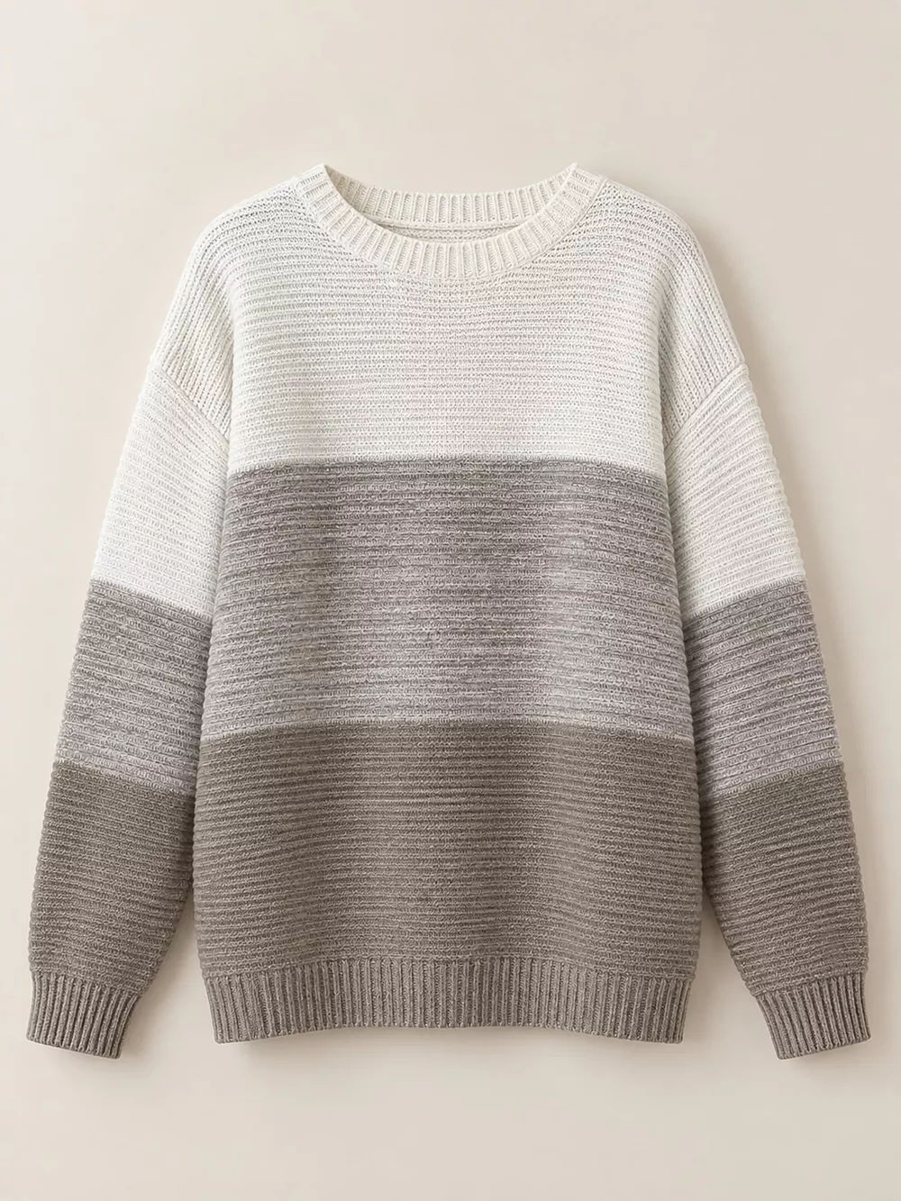 Full Size Color-Block Boat Neck Sweater Plus Size, image 51
