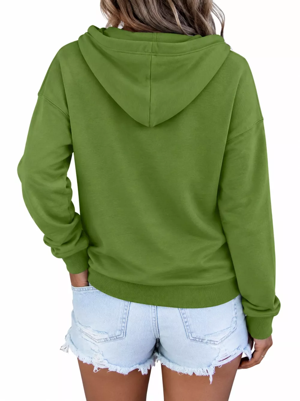 Full Size Kangaroo Pocket Dropped Shoulder Hoodie Plus Size, image 31