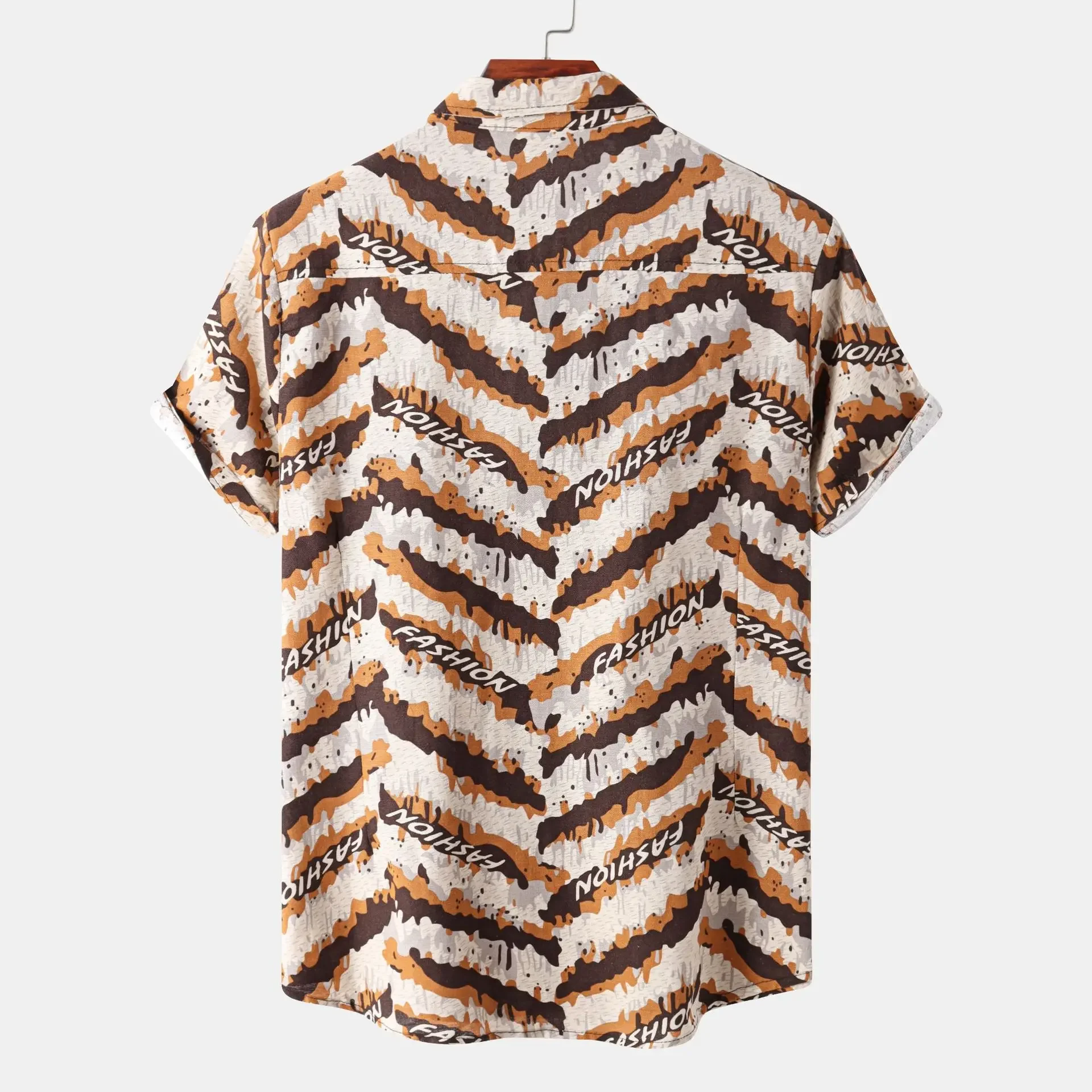 Men's Plus Size Printed Button Up Shirt, image 3