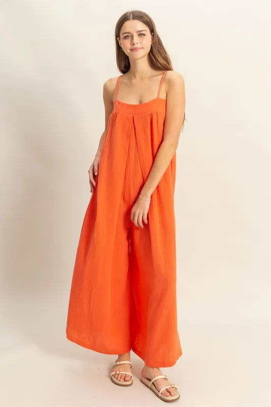Double Gauze Super Flowy Cami Jumpsuit, image 5