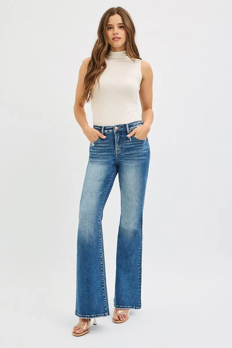 Full Size Tummy Control High Rise Flare Jeans Plus Size, image 6