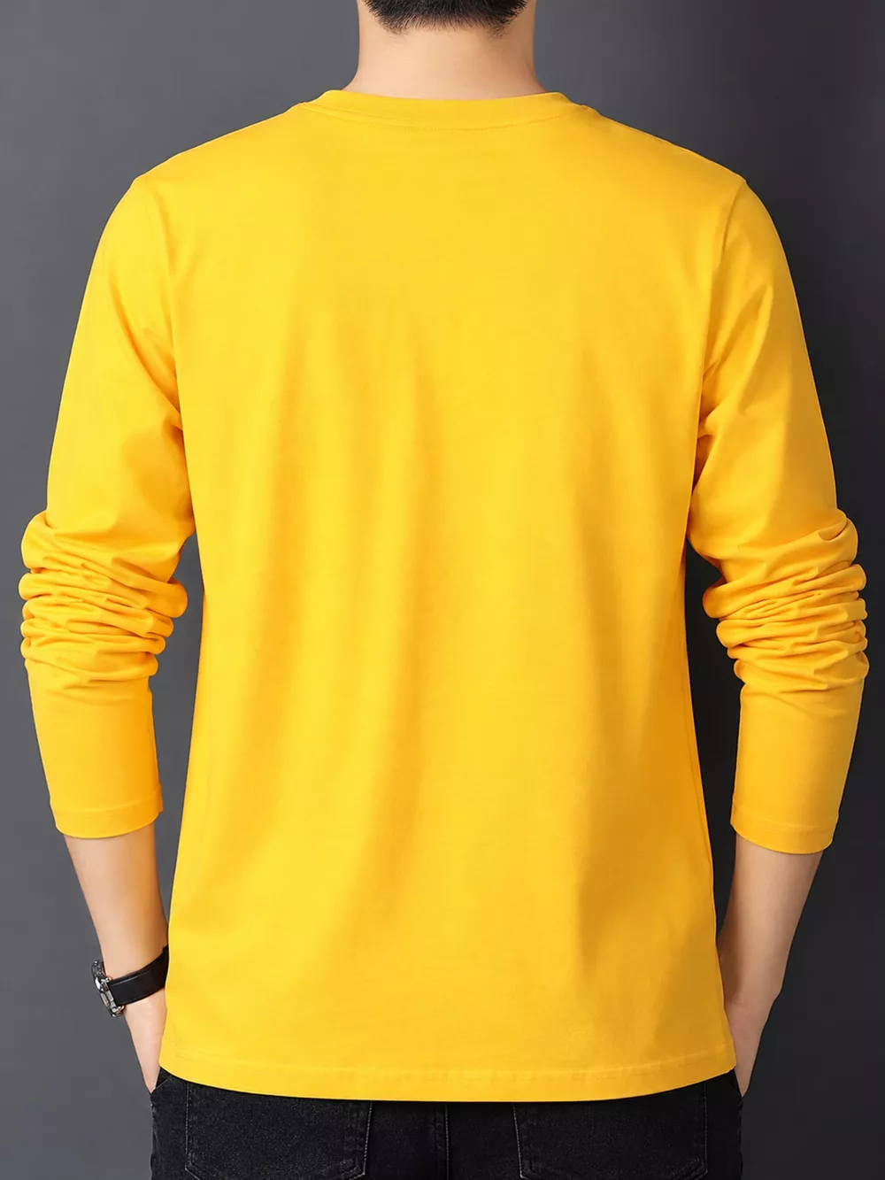 Men's Plus Size Round Neck Long Sleeve T-Shirt, image 53