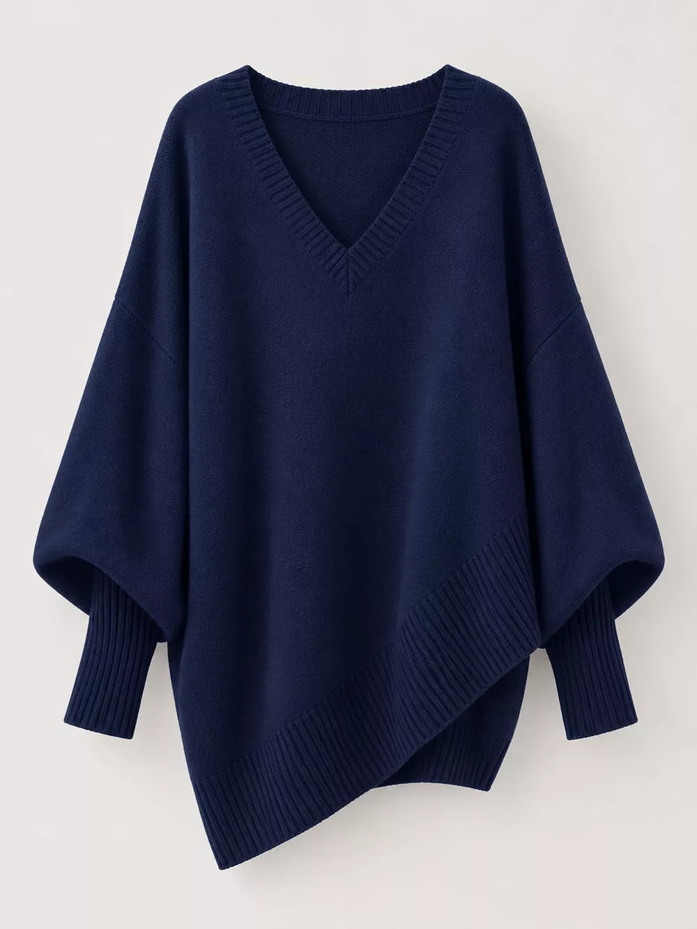 Full Size V-Neck Oversized Batwing Sleeve Sweater Plus Size, image 19