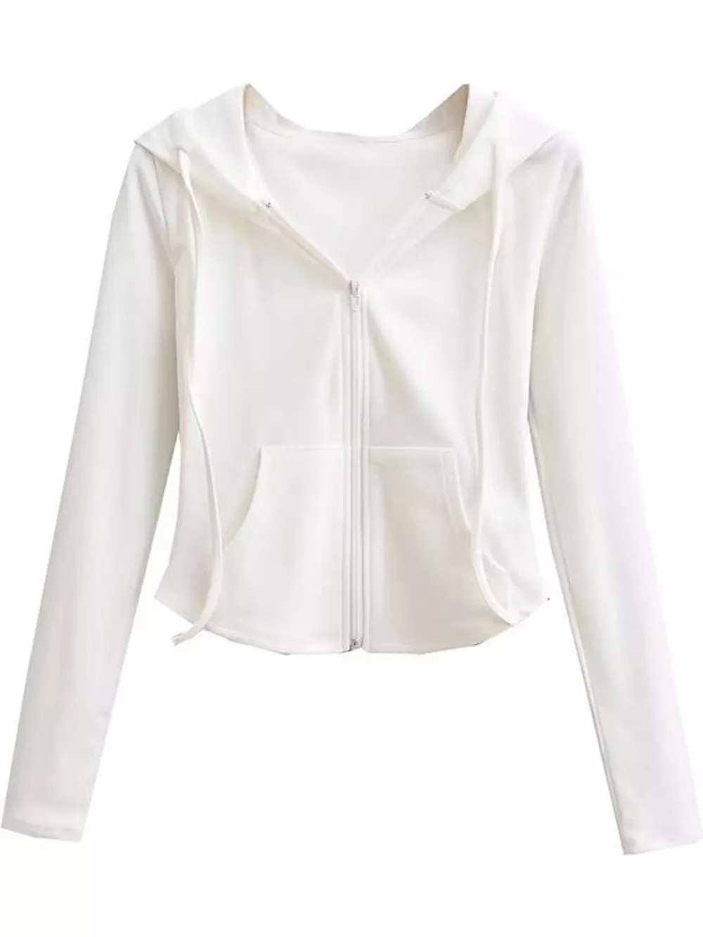 Drawstring Zip-Up Slim Fit Hoodie, image 13