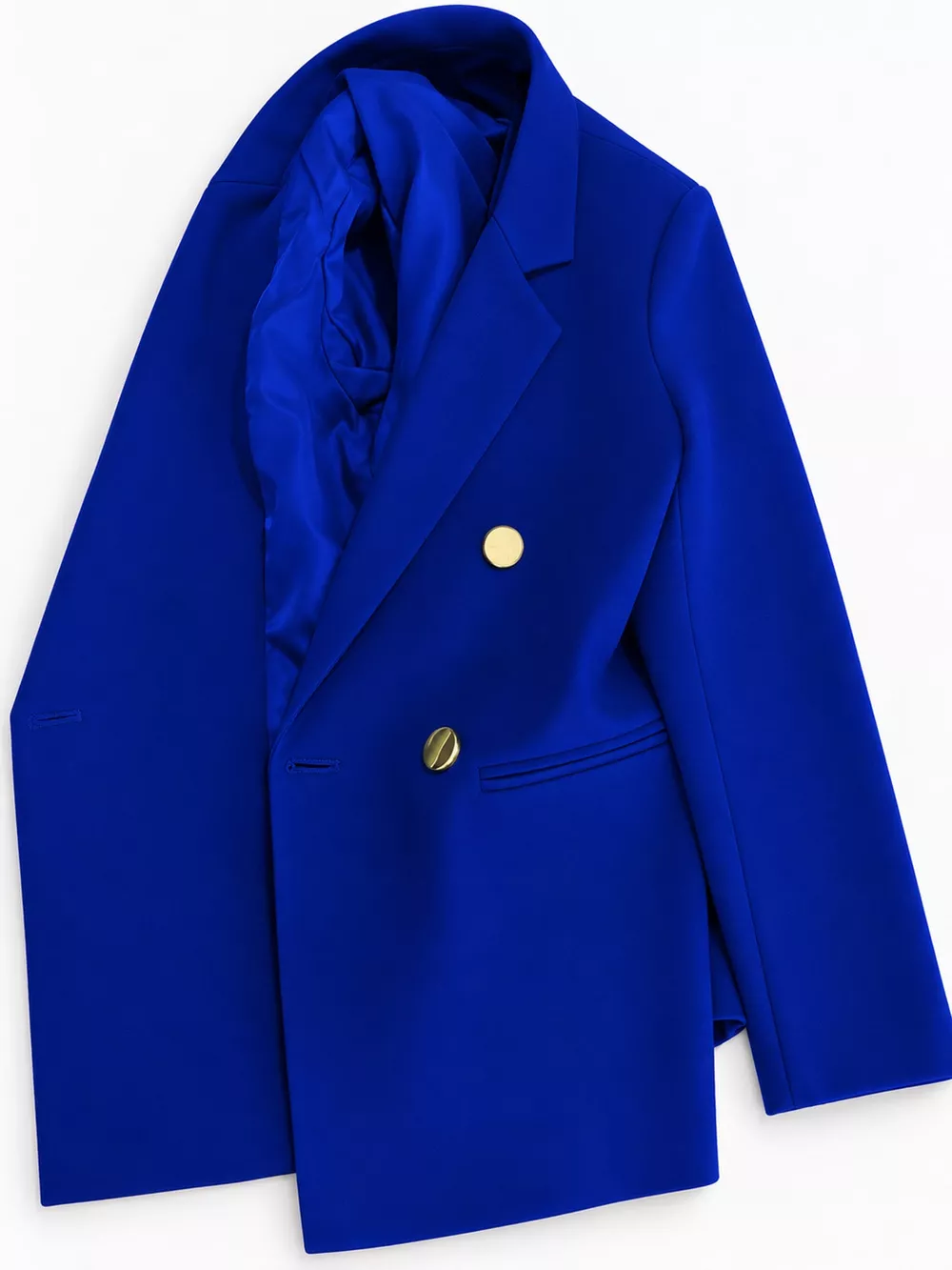 Full Size Minimalist Double-Breasted White Blazer Plus Size, image 7