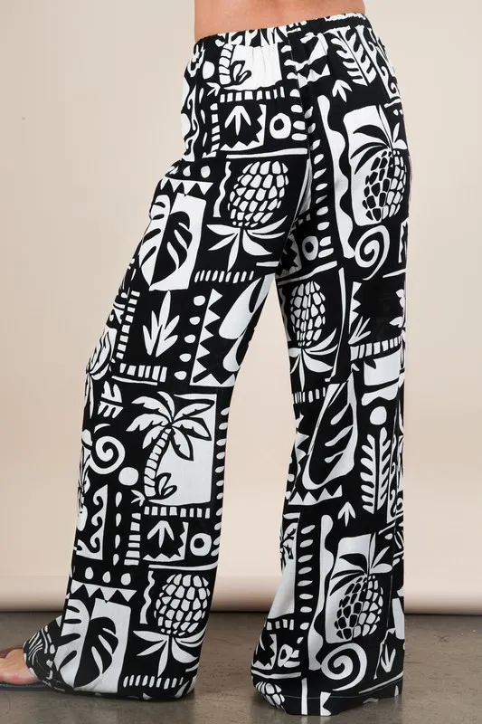 Printed Casual Wide Leg Resort Pants, image 3