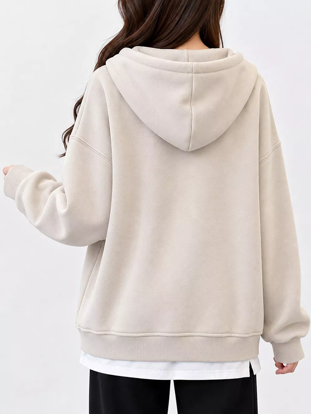 Layered Look Dropped Shoulder Hoodie, image 7