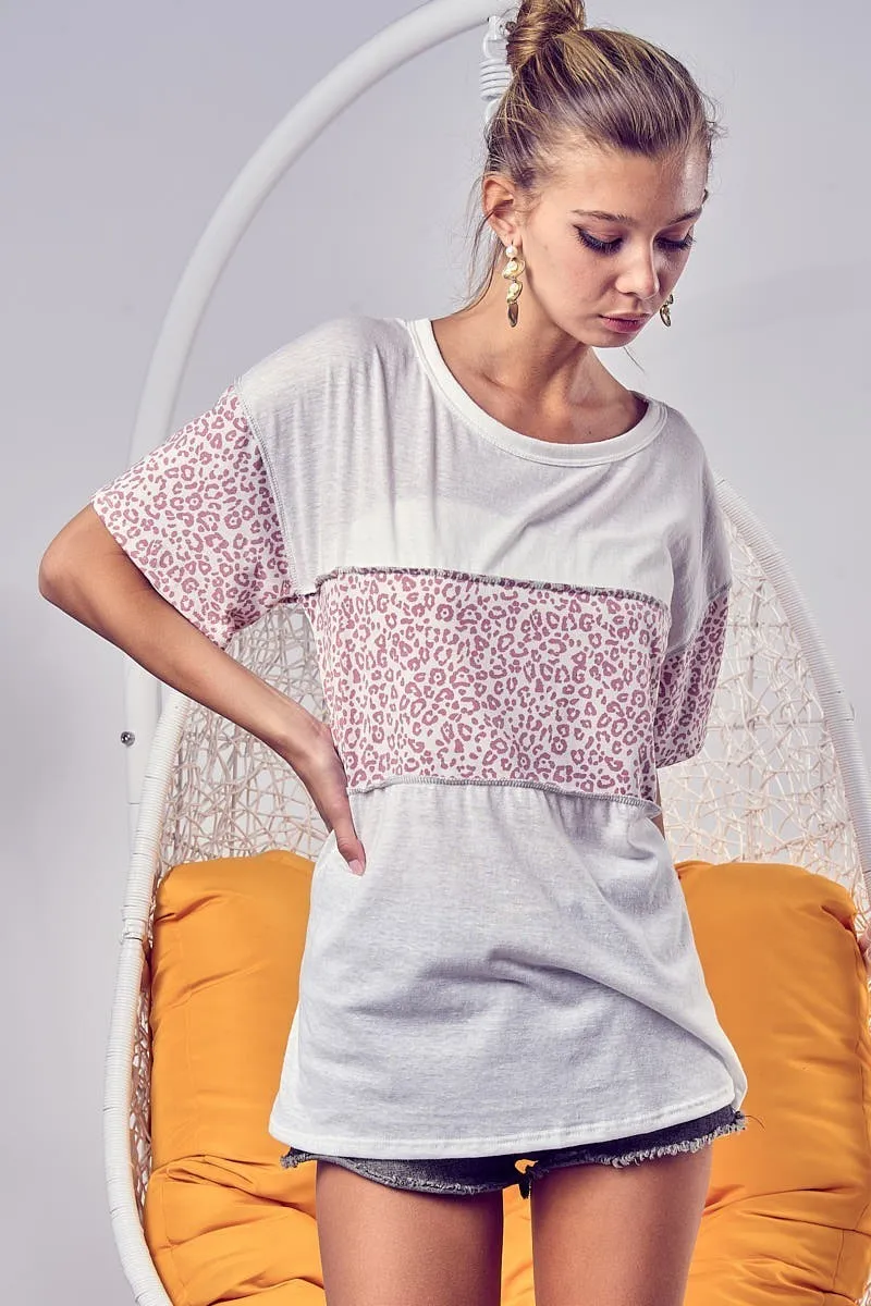 Triblend Knit with Leopard Block Out Stitching, image 4