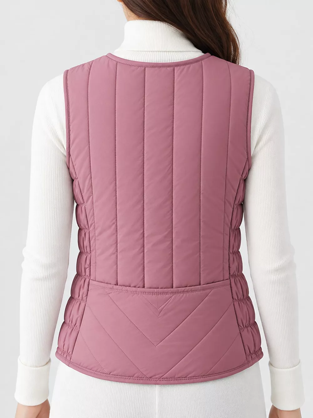 Full Size Quilted Button Up Vest Coat Plus Size, image 25