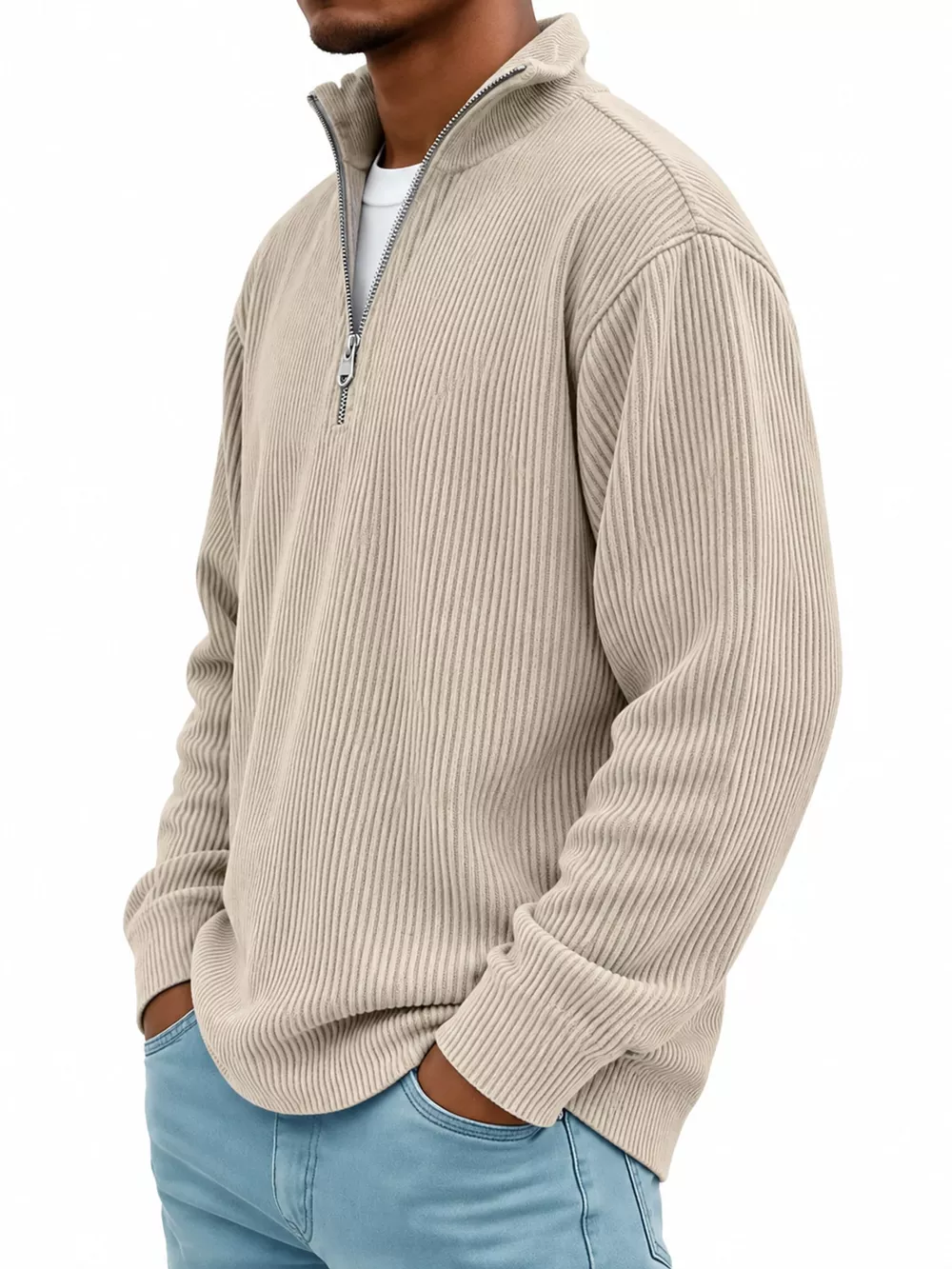 Men's Full Size Quarter-Zip Long Sleeve Sweatshirt Plus Size, image 17