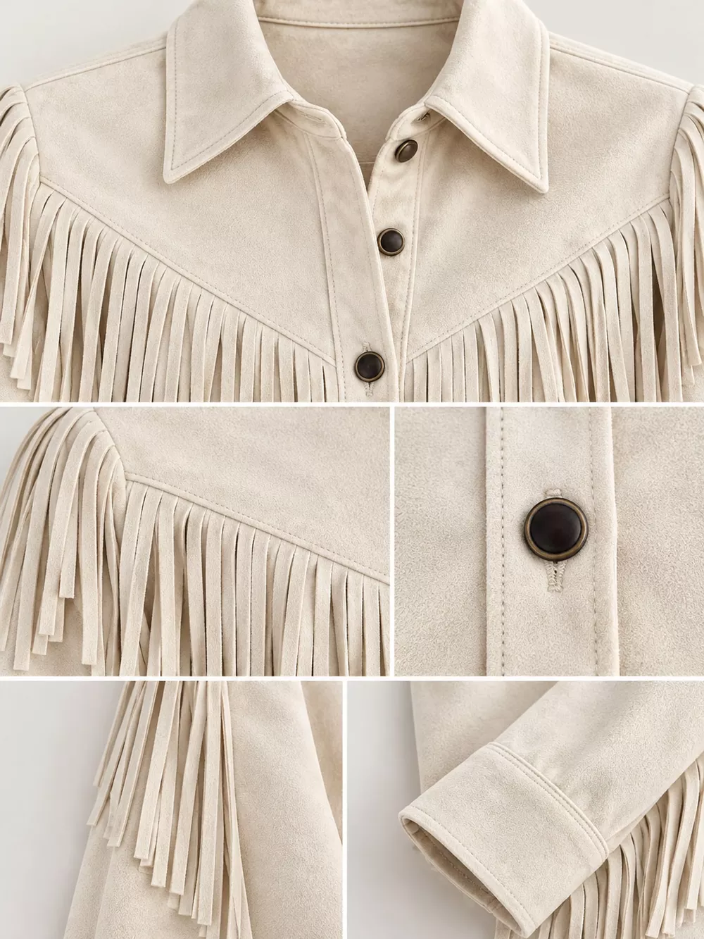 Full Size Fringed Button Up Shirt Plus Size, image 11