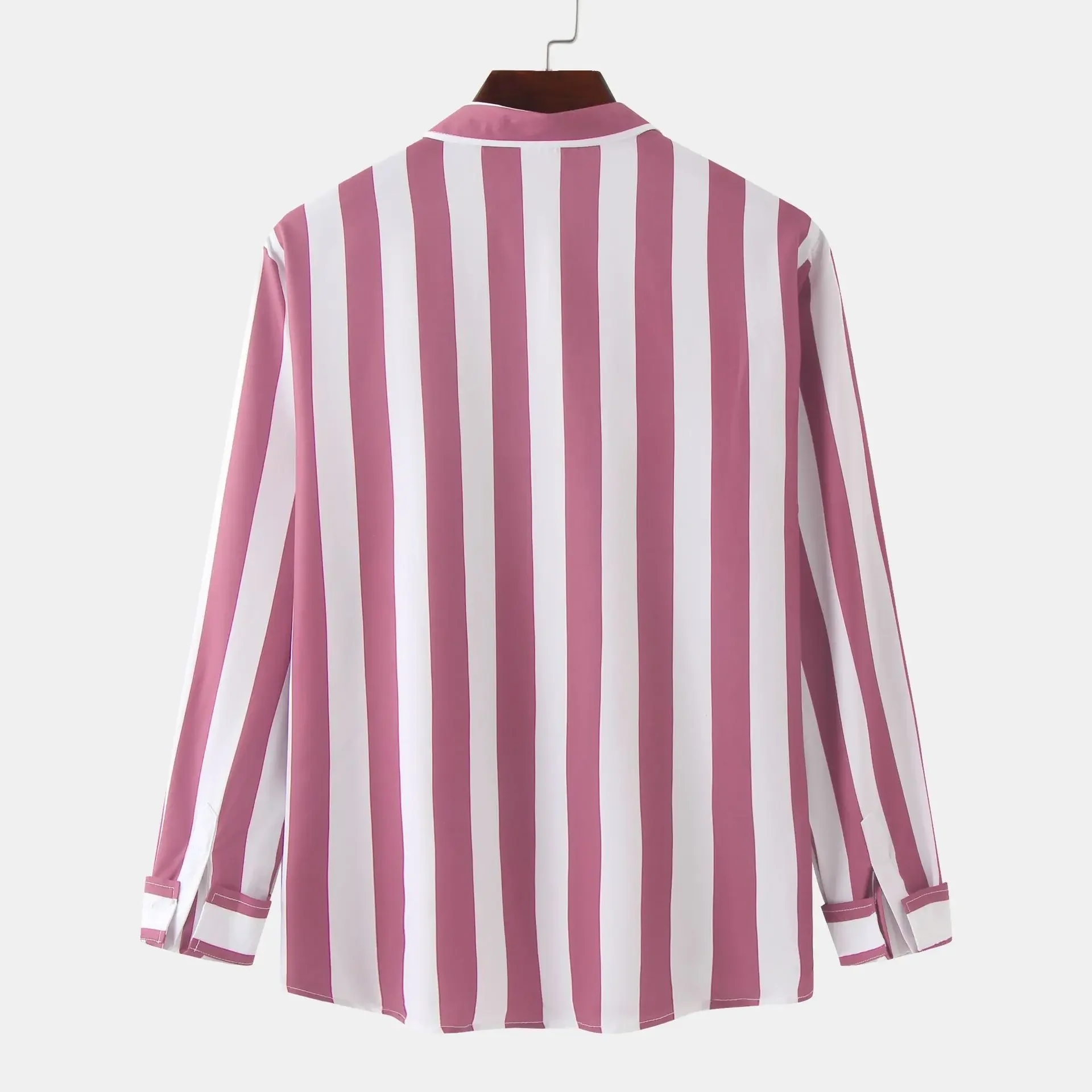 Men's Striped Button-Down Long Sleeve Shirt, image 15