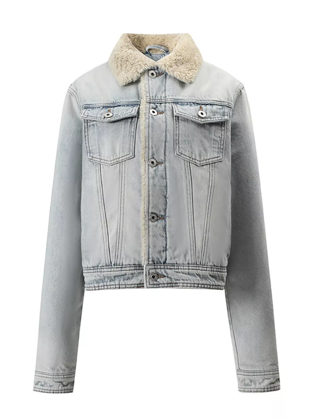 Sherpa-Lined Denim Jacket, image 6