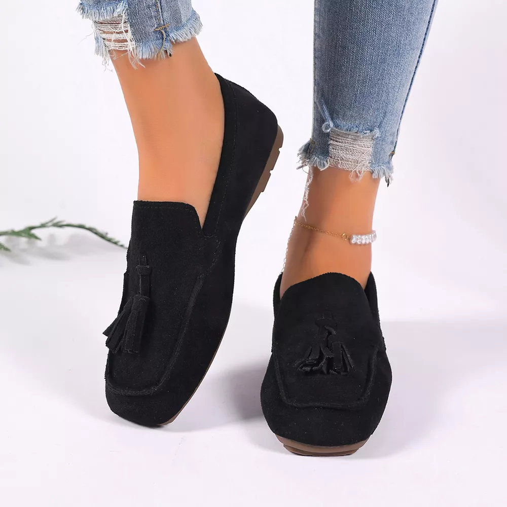 Tassel Accent Suede Loafers, image 2