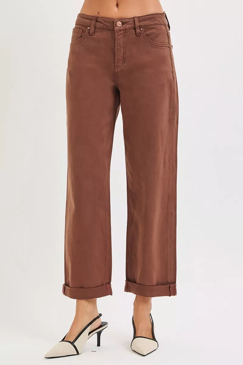Full Size Tummy Control Mid Rise Ankle Barrel Baggy Plus Size, image 6