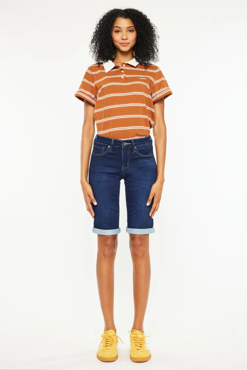 Mid Rise Bermuda Denim Shorts, image 7