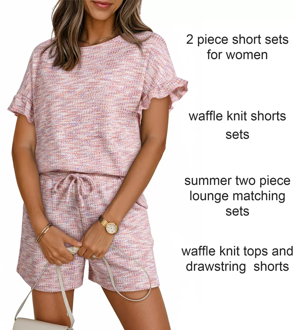 Ruffle Sleeve Textured Top and Shorts Set, image 7