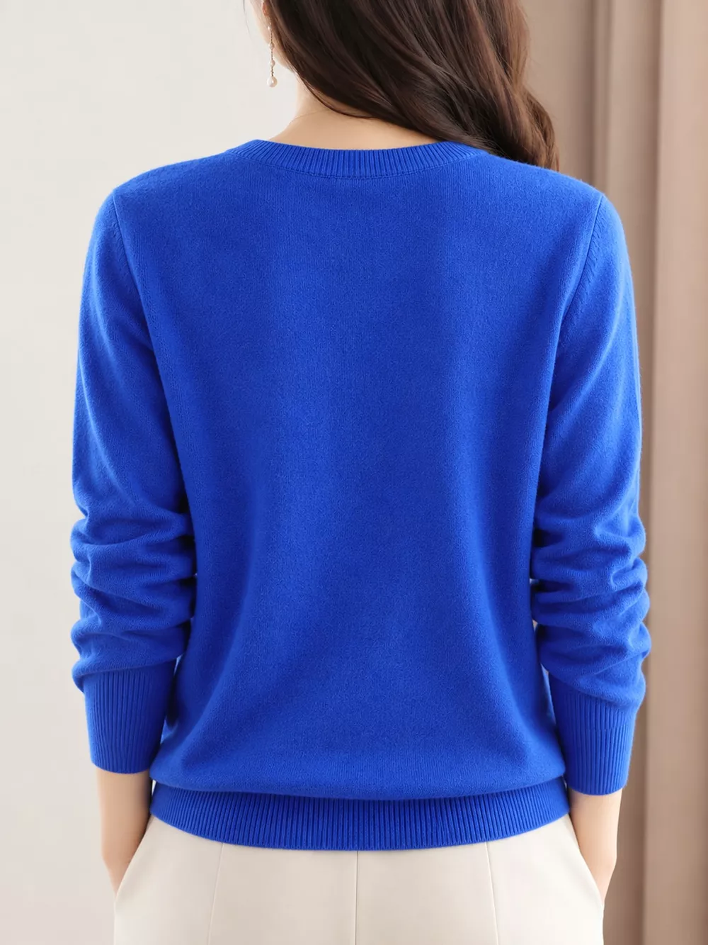 Classic Crew Neck Knit Cardigan, image 65